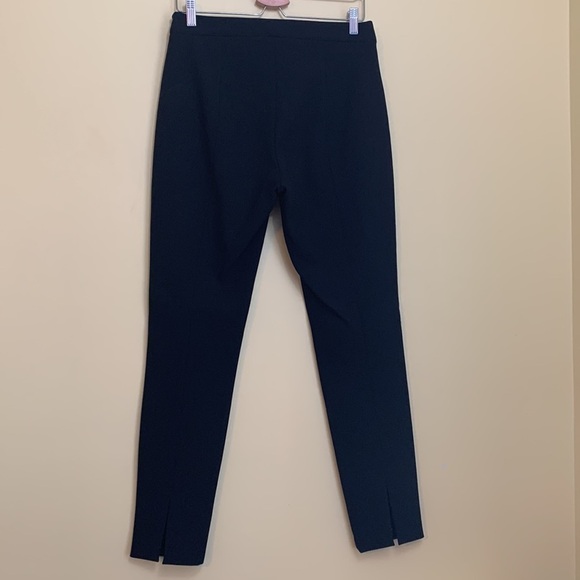 Theory | Classic Black Wool Blend Side Zip Stretch Notched Hem Pants Trousers 8 - Picture 1 of 14